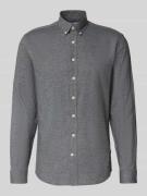 Lindbergh Freizeithemd mit Button-Down-Kragen in Mittelgrau, Größe L