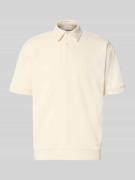 Lindbergh Oversized Poloshirt mit Polokragen und Label-Detail in Ecru,...