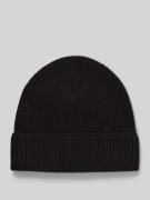 Christian Berg Woman Mütze aus reinem Kaschmir in Strick-Optik in Blac...