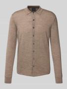 Christian Berg Men Wolljacke mit Kentkragen in Taupe Melange, Größe 3X...