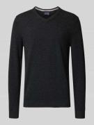 Christian Berg Men Kaschmirpullover mit V-Ausschnitt in Anthrazit Mela...