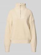 Jake*s Casual Strickpullover mit Troyer-Kragen in Ecru, Größe XXL