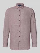 Christian Berg Men Freizeithemd mit Knopfleiste in Bordeaux, Größe M