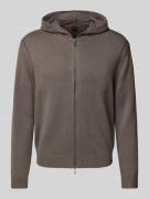 ARMANI EXCHANGE Strickjacke mit Kapuze in Mittelgrau, Größe L