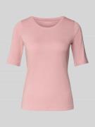 Tom Tailor Regular Fit T-Shirt aus Baumwoll-Mix in Pink, Größe L
