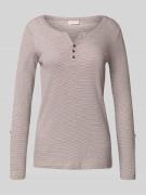 Tom Tailor Regular Fit Langarmshirt aus Baumwoll-Mix in Offwhite, Größ...