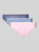 Sloggi Slip mit spitzen-Bordüre Modell 'Crush' im 3er-Pack in Rosa, Gr...