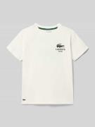 Lacoste Regular Fit T-Shirt aus reiner Baumwolle in Ecru, Größe 152