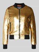 Original Bombers Bomberjacke mit Pailletten und Reißverschluss in Gold...
