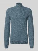 Blend Slim Fit Strickpullover mit Reißverschluss Modell 'Darik' in Hel...