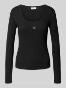 Calvin Klein Jeans Longsleeve mit Label-Detail in Black, Größe L