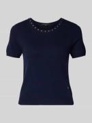 Oui Regular Fit Strickpullover mit Woll-Kaschmir-Anteil in Dunkelblau,...