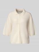 Fynch-Hatton Strickjacke mit Umlegekragen in Offwhite, Größe L