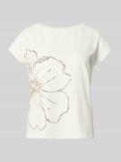 s.Oliver BLACK LABEL Regular Fit T-Shirt aus Baumwoll-Mix in Offwhite,...