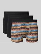 Knowledge Cotton Apparel Trunks mit Label-Bund im 3er-Pack in Black, G...