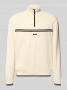 BOSS Green Regular Fit Troyer aus Baumwoll-Mix Modell 'ZONE' in Offwhi...