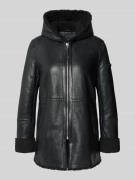 Cabrini Ledermantel aus echtem Lammfellnappa in Black, Größe 44