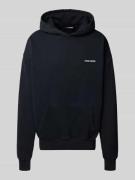 Pegador Oversized Hoodie mit Logo-Stitching und Känguru-Tasche in Blac...