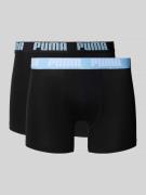 PUMA Trunks mit elastischem Logo-Bund im 2er-Pack in Black, Größe L