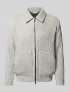 Manuel Ritz Jacke mit Strukturmuster in Hellgrau, Größe L