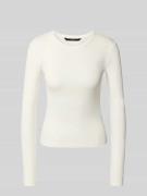 Vero Moda Slim Fit Langarmshirt aus Baumwoll-Mix Modell 'CHLOE' in Wei...