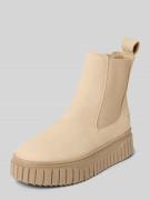 Tamaris Chelsea Boots aus echtem Leder in Beige, Größe 37
