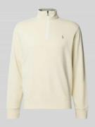 Polo Ralph Lauren Sweatshirt mit Label-Stitching in Ecru, Größe L