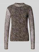 Only Langarmshirt mit Stehkragen Modell 'ERICA' in Sand, Größe L