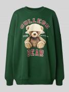 Only Oversized Sweatshirt Baumwoll-Mix Modell 'BILA' in Dunkelgruen, G...