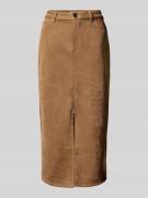 Only Midi-Rock mit Kontrastnähten Modell 'STINA LIFE' in Sand, Größe S