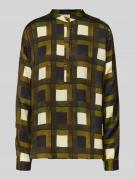 0039 Italy Hemdbluse aus Viskose mit Mao-Kragen Modell 'JANE' in Khaki...