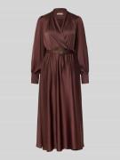 Rinascimento Cocktailkleid in Wickel-Optik mit V-Ausschnitt in Dunkelb...