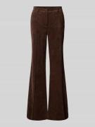 Luisa Cerano Wide Leg Hose mit Strukturmuster in Dunkelbraun, Größe 34