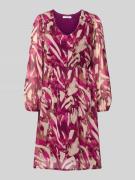 ZABAIONE Knielanges Kleid mit V-Ausschnitt in Fuchsia, Größe L
