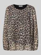 ZABAIONE Relaxed Fit Bluse mit Rundhalsausschnitt in Mittelbraun, Größ...