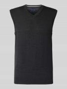 Christian Berg Men Strickshirt aus Woll-Mix mit V-Ausschnitt in Anthra...