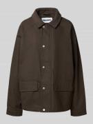 Review Jacke mit Umlegekragen in Dunkelbraun, Größe M