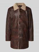 Gipsy Regular Fit Mantel in Leder-Optik Modell 'Gris' in Dunkelbraun, ...