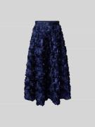 ROTATE Maxirock mit Zierbesatz in Dunkelblau, Größe 34