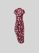 ROTATE Maxikleid mit floralem Allover-Stitching in Rot, Größe 36