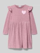 Happy Girls Midikleid mit Rippenstruktur in Altrosa, Größe 104