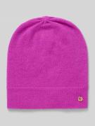 Fraas Kaschmirmütze mit Label-Applikation in Pink, Größe 1