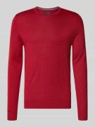Christian Berg Men Regular Fit Pullover aus Woll-Mix in Rot Melange, G...