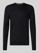 Christian Berg Men Regular Fit Pullover aus Woll-Mix in Black, Größe S