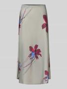 YAS Midirock mit gelegten Falten Modell 'PELLA' in Taupe, Größe L