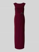Adrianna Papell Abendkleid mit Raffungen und Pailletten in Bordeaux, G...