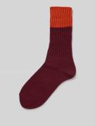 Burlington Socken mit Label-Print Modell 'PLYMOUTH' in Bordeaux, Größe...