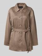 Only Regular Fit Kurzmantel in Wildleder-Optik Modell 'DIANE' in Taupe...