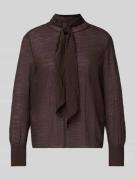 Mango Regular Fit Schluppenbluse aus Viskose-Mix in Dunkelbraun, Größe...