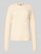Pieces Regular Fit Strickpullover aus Viskose-Mix Modell 'FIA' in Sand...